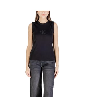 Camiseta de Algodón Negra Calvin Klein Jeans