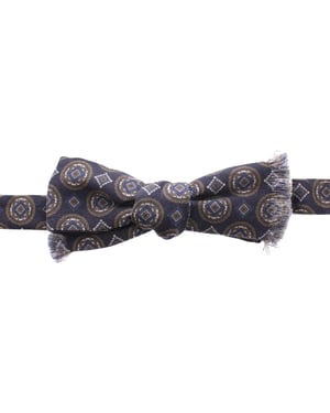 Corbata de Pajarita de Seda Azul Barroca Fantasía con Lazo Dolce & Gabbana