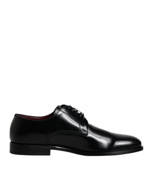 Zapatos de vestir formales con cordones Derby de cuero de ternera negra de Dolce & Gabbana