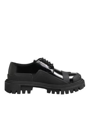 Zapatos Derby de Trekking de Charol Negro Dolce & Gabbana