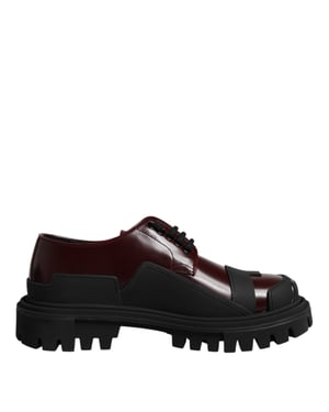 Zapatos de vestir de senderismo de cuero rojo con cordones Dolce & Gabbana