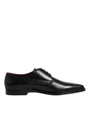 Zapatos Derby para Hombre de Cuero Negro con Cordones Dolce & Gabbana