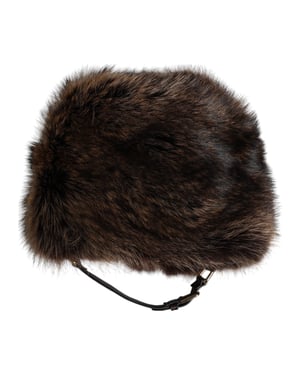 Sombrero de cubo de piel marrón para mujer Dolce & Gabbana