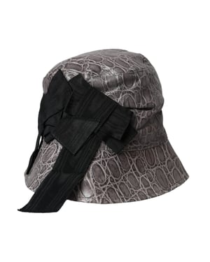 Sombrero de Cubo de Cuero con Patrón en Negro y Gris de Dolce & Gabbana