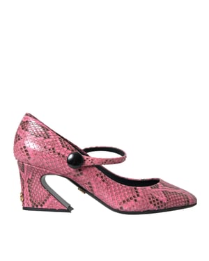 Zapatos de tacón Mary Jane de piel de pitón rosa de Dolce & Gabbana