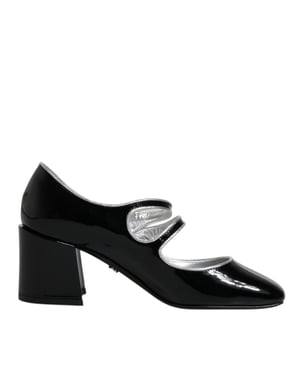 Zapatos de tacón Mary Jane de charol negro con cristales de Dolce & Gabbana