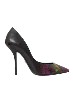 Zapatos de tacón de cuero exótico multicolor Dolce & Gabbana