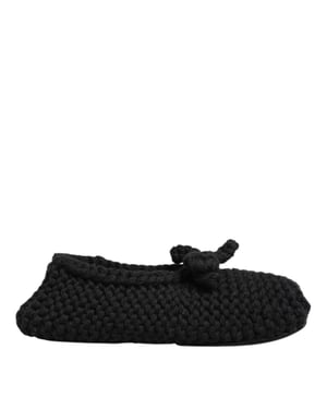 Zapatos Ballerina Slip On de Lana Negrа de Dolce & Gabbana