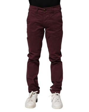 CYCLE Jeans de mezclilla de algodón elástico en marrón ajustados para hombre