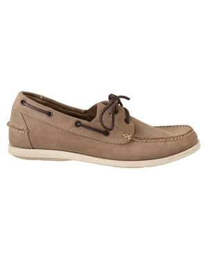 Mocasines bajos casuales para hombre en ante beige Pollini