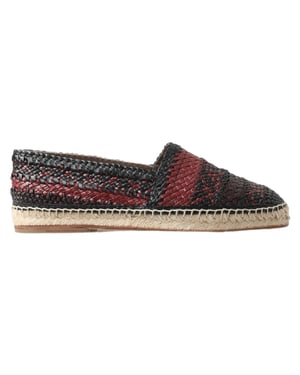 Zapatos de esparto de piel de búfalo negra Bordeaux de Dolce & Gabbana