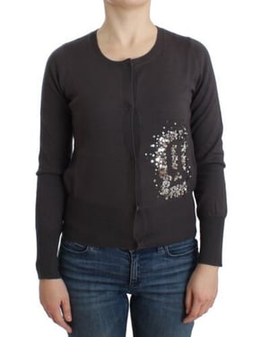 Cardigan de lana morado con lentejuelas de John Galliano