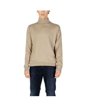 U.S. POLO ASSN. Suéter de cuello alto de algodón beige