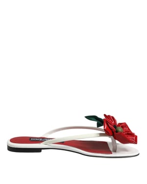 Sandalias de Piel KEIRA Flores Rojas y Blancas de Dolce & Gabbana