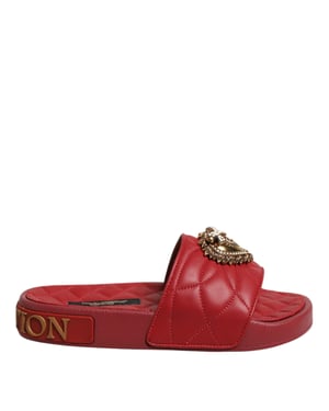 Sandalias de cuero matelassé Rojo Devoción de Dolce & Gabbana