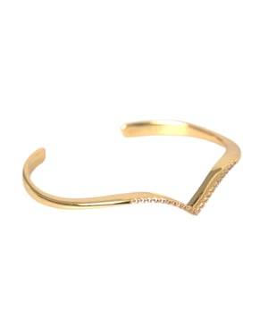 Pulsera Nialaya Cuff Alada Arqueada Skyfall Oro CZ 925