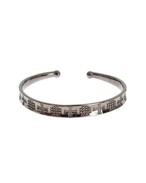 Nialaya Pulsera de Brazalete de Plata 925 con Rodio Gris