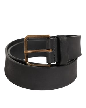 Cinturón Clásico para Hombre en Cuero Negro con Hebilla Metálica de Dolce & Gabbana