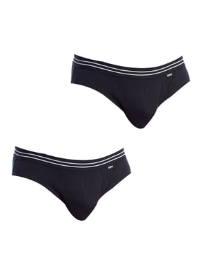 Paquete de 2 slips de algodón stretch de tela transpirable D6577 para hombre, diseño cómodo y fresco.