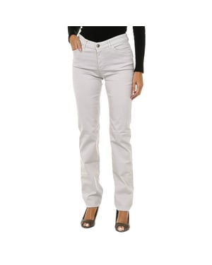 Pantalones largos de tela elástica de corte regular 6Y5J18-5N0RZ mujer
