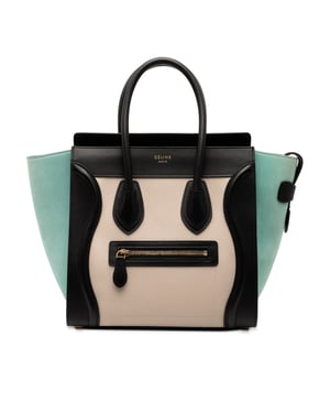 Bolso de viaje de cuero tricolor micro usado