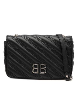 Billetera de cadena Bb en cuero estampado con logotipo, de segunda mano