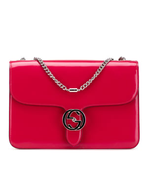 Cartera Cruzada Interlocking G Mediana de Patente de Segunda Mano