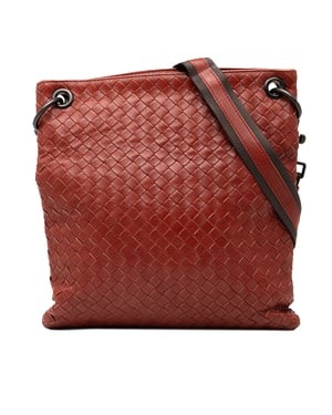 Bolso de hombro de cuero Intrecciato de segunda mano