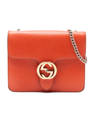 Cartera cruzada de piel de ternera de pequeño dólar de segunda mano con logo intrecciato G