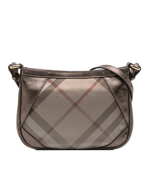 Bolso cruzado de lona con estampado Supernova y cuero metálico de segunda mano