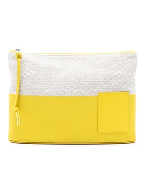 Bolso Oblongo de Jacquard y Cuero Anagrama Repetido de Segunda Mano