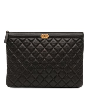 Bolso de mano Boy O de caviar acolchado mediano de segunda mano