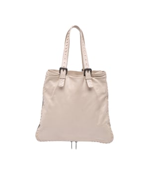 Bolso Tote de Cuero Intrecciato de Segunda Mano con Cierre Lateral