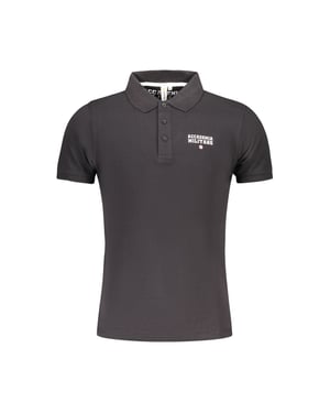 Polo de Hombre de Algodón Negro Accademia Militare