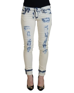 Jeans Skinny Desgastados Lavado Decolorado