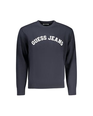 Suéter de hombre azul de algodón Guess Jeans