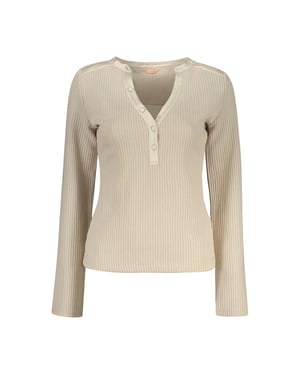 Suéter de poliéster beige para mujer Guess Jeans