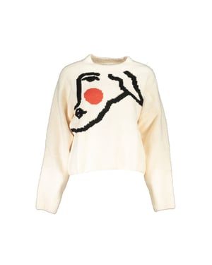 Suéter de Mujer Acrílico Desigual Bianco