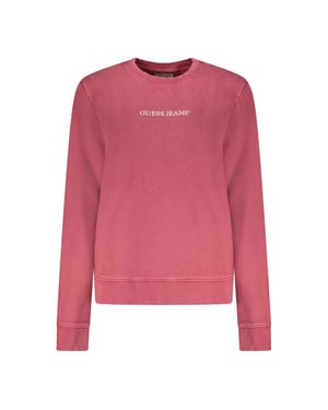 Sudadera de algodón roja Guess Jeans para mujer
