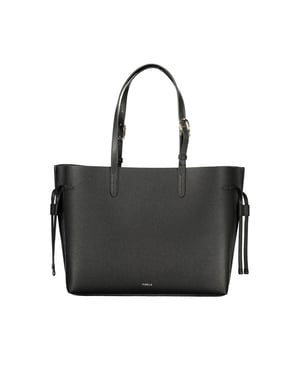 Bolso de Mano de Cuero Negro para Mujeres Furla