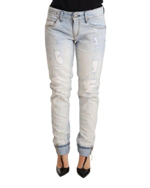 Jeans Straight Leg Acht Desgastados