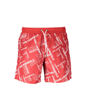 Karl Lagerfeld Rosso Boxers de Baño de Poliéster para Hombre