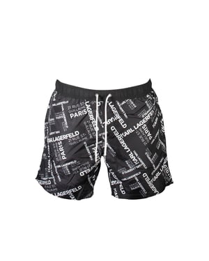 Karl Lagerfeld Boxer de Baño para Hombre de Poliéster Negro