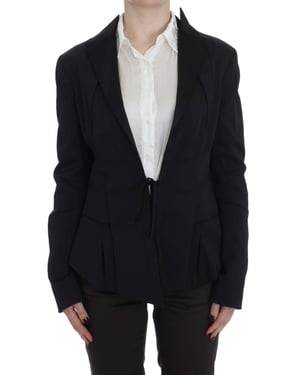 Blazer Ajustado de Mangas Largas con Cinta en la Cintura