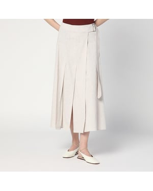 Falda Traxs Gris Melange en Mezcla de Lino