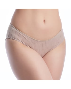 Bikini inferior de microfibra para mujer con elegante tejido a rayas VANESA