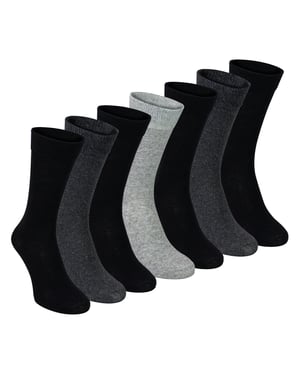 Paquete de 7 calcetines de traje clásicos para hombre - Calcetines de vestir suaves y transpirables lisos