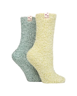 Paquete de 2 Calcetines de Dama de Dos Tonos para el Hogar - Cálidos, Suaves y Reconfortantes