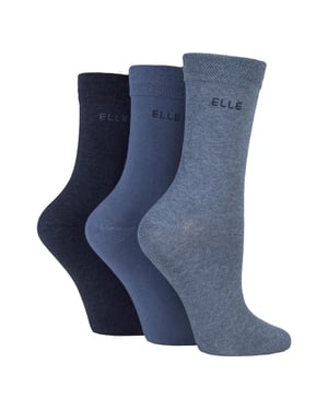 Paquete de 3 calcetines de algodón lisos para mujeres - Ajuste cómodo y transpirable para el uso diario