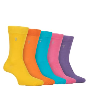 Paquete de 5 calcetines para hombre con patrón de bambú - Suaves, transpirables y elegantes para la comodidad diaria